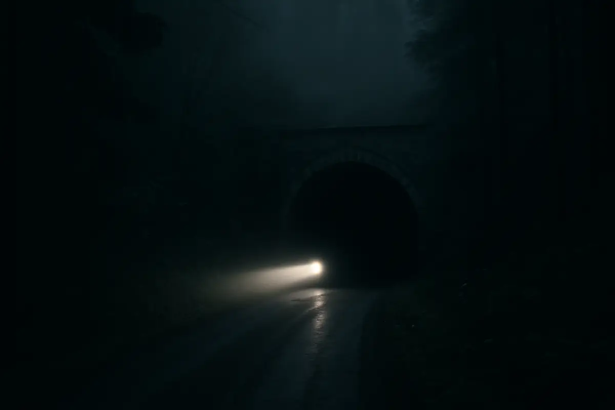 the haunted story of night and daytunnel at night