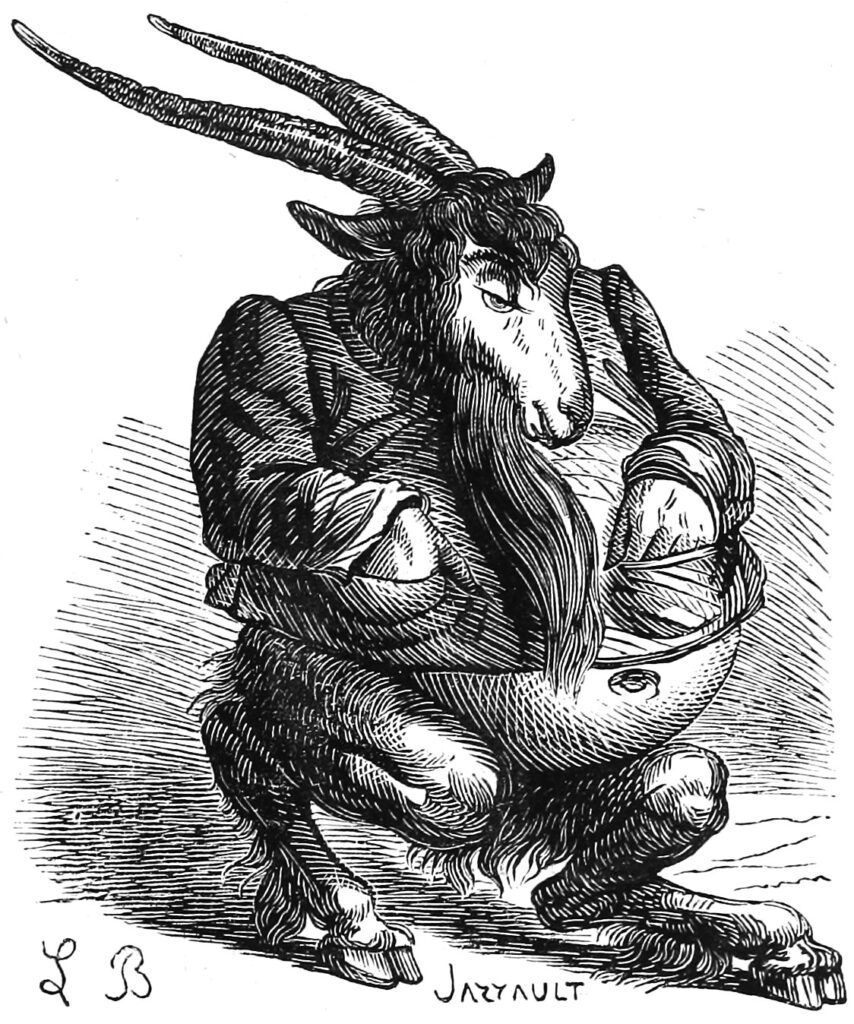Engraving of leshy forest spirits from the Dictionnaire infernal, 1863