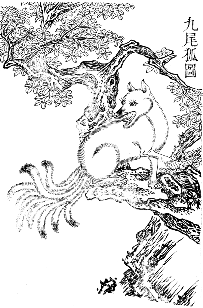 Nine-tailed fox illustration from the Chinese Gujin Tushu Jicheng encyclopedia